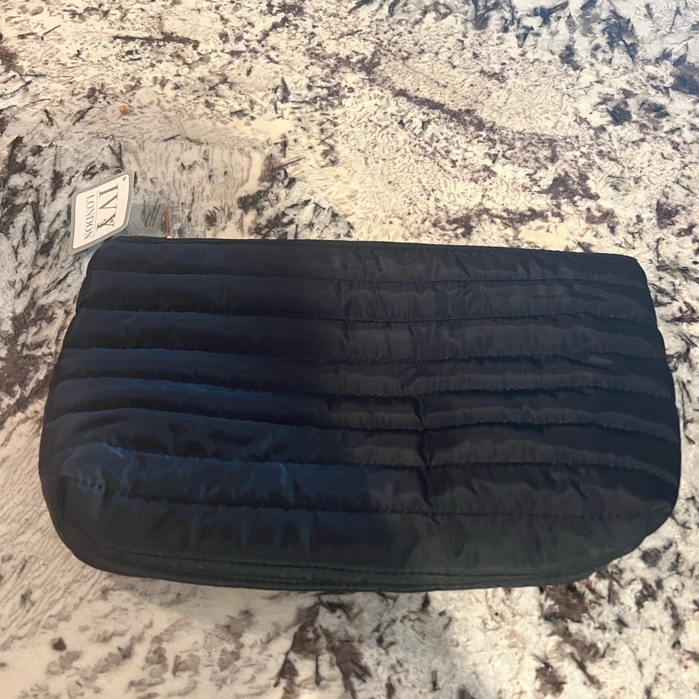 Ivy London Black Quilted makeup bag